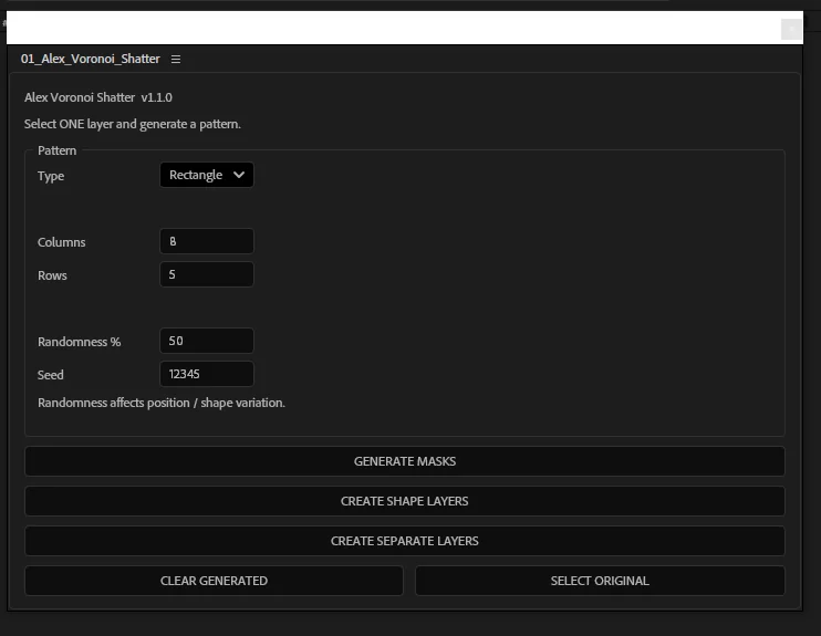 Rectangle mode with columns and rows
